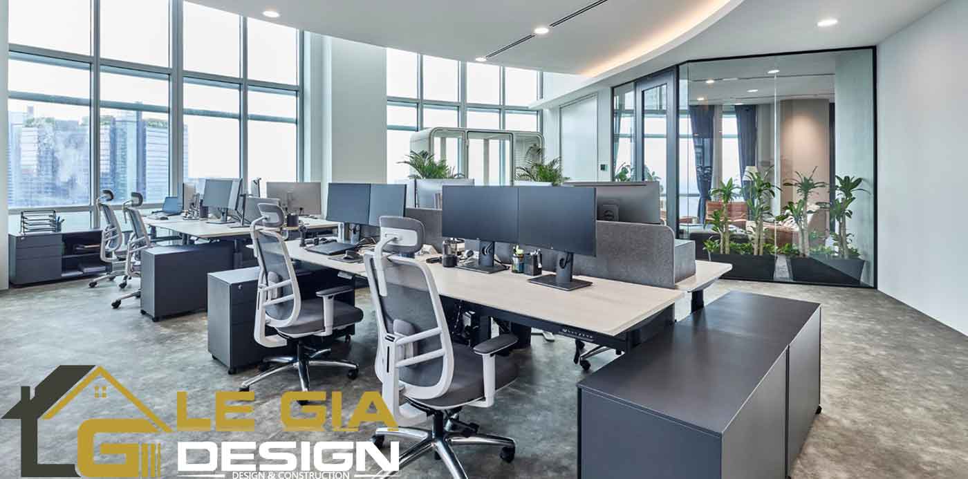 Thiết kế thi công nội thất văn phòng làm việc hiện đại mở sáng tạo tối ưu năng suất làm việc
